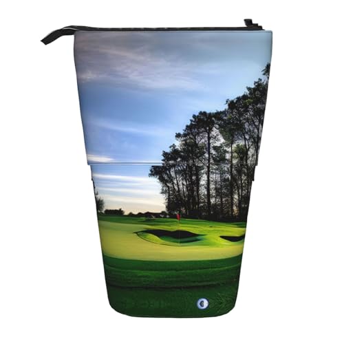 Golfplatz Und Baum Druck Stehen Federmäppchen Teleskop Bleistift Tasche Pop Up Bleistift Beutel Stift Beutel Make-up Kosmetik Tasche von MyPiky