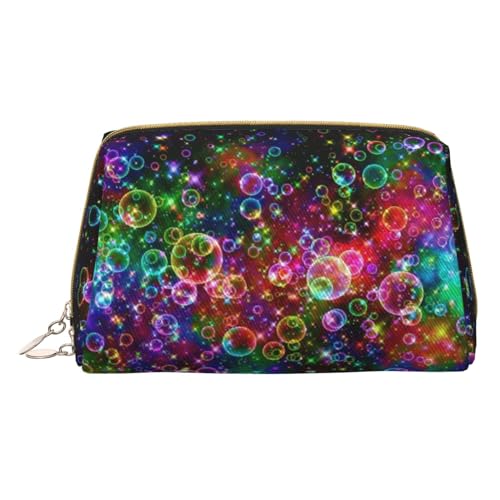 Helle Schöne Bunte Kunstdruck Kosmetiktaschen,Leder Make-up Tasche Klein Für Geldbörse, Kosmetiktasche, Kulturbeutel Kupplung Für Frauen Reise, Helle schöne bunte Kunst, One size von MyPiky