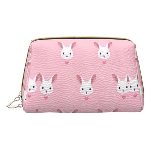 Helle Schöne Bunte Kunstdruck Kosmetiktaschen,Leder Make-up Tasche Klein Für Geldbörse, Kosmetiktasche, Kulturbeutel Kupplung Für Frauen Reise, Niedlicher Hase, One size von MyPiky