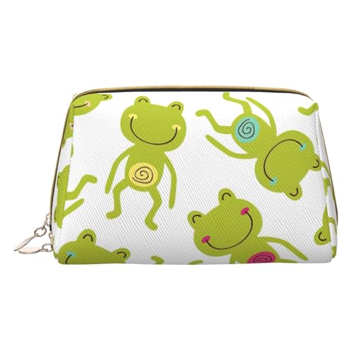 Kaktus Sukkulenten Rose Druck Kosmetiktaschen, Leder Make-up Tasche Klein Für Geldbörse, Kosmetik Beutel, Kulturbeutel Kupplung Für Frauen Reise, Cartoon Frosch, One size von MyPiky