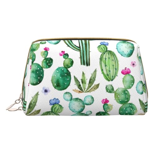 Kaktus Sukkulenten Rose Druck Kosmetiktaschen, Leder Make-up Tasche Klein Für Geldbörse, Kosmetik Beutel, Kulturbeutel Kupplung Für Frauen Reise, Kaktus Blume, One size von MyPiky