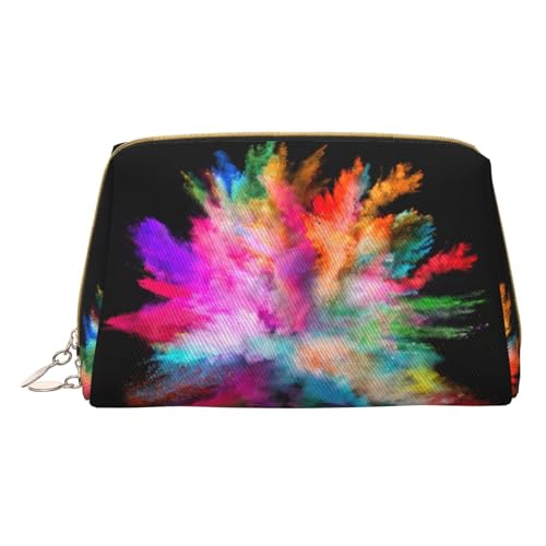 Klar Meer Wasser Weiß Sand Strand Druck Kosmetische Taschen, Leder Make-up Tasche Klein Für Geldbörse, Kosmetische Beutel, Kulturbeutel Kupplung Für Frauen Reise, Farbe Explosion, One size von MyPiky