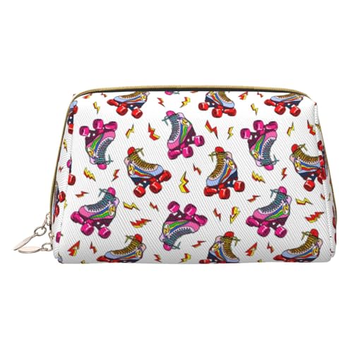 Klar Meer Wasser Weiß Sand Strand Druck Kosmetische Taschen, Leder Make-up Tasche Klein Für Geldbörse, Kosmetische Beutel, Kulturbeutel Kupplung Für Frauen Reise, Print Rollschuhe in Farbe, One size von MyPiky