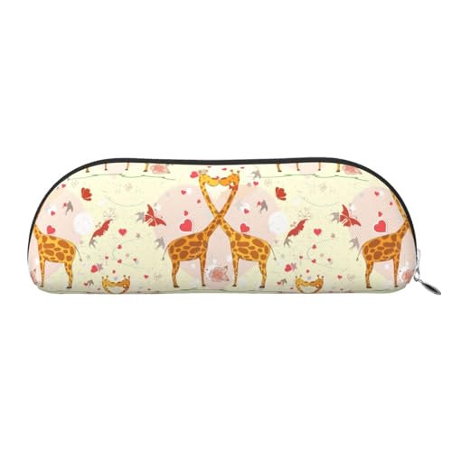 Kosmetiktasche für Damen, Giraffen-Herz, Blume, Schmetterling, Aufdruck, Make-up-Tasche, Reise-Aufbewahrungstasche, Kulturbeutel, Federmäppchen, Giraffe, Herz, Blume, Schmetterling, Einheitsgröße von MyPiky