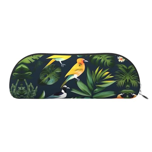 Kosmetiktasche für Damen, Motiv: tropische Vögel, Pflanze, Blätter, Kosmetiktasche, Make-up-Tasche, Reise-Aufbewahrungstasche, Kulturbeutel, Federmäppchen, Tropische Vögelpflanze, One Size von MyPiky