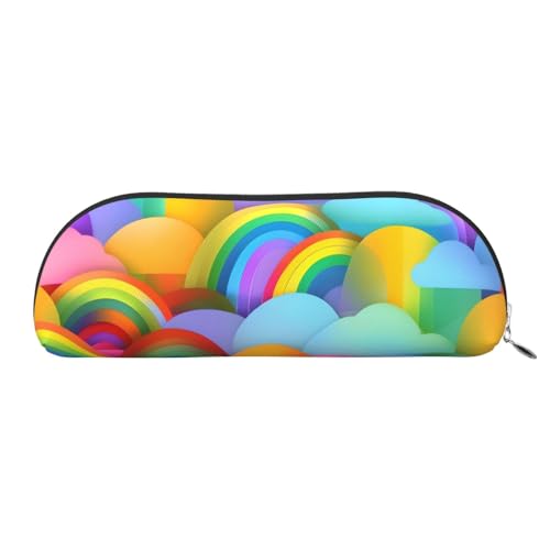 Kosmetiktasche mit Regenbogen-Herzmuster, für Damen, Make-up-Tasche, Reise-Aufbewahrungstasche, Kulturbeutel, Federmäppchen, Regenbogen-Herzmuster, Einheitsgröße von MyPiky