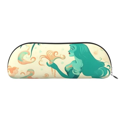 Kosmetiktasche mit Rosenblüten für Damen, Make-up-Tasche, Reise-Aufbewahrungstasche, Kulturbeutel, Federmäppchen, Retro Meerjungfrau, One Size von MyPiky