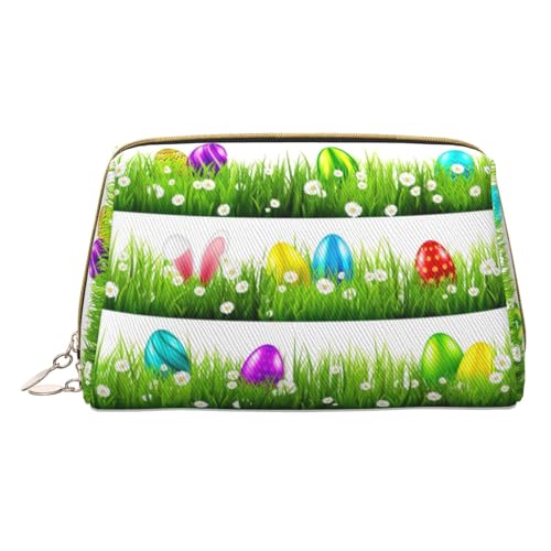 Kosmetiktasche mit buntem Schmetterlings-Aufdruck, Leder-Make-up-Tasche, klein für Geldbörse, Kosmetiktasche, Kulturbeutel für Damen, Reisen, Buntes Osterei, Einheitsgröße von MyPiky