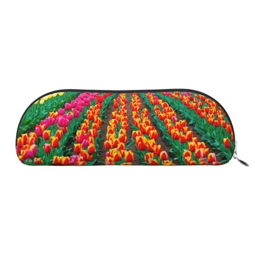 Kosmetiktasche mit bunten Luftballons, blauer Himmel, für Damen, Make-up-Tasche, Reise-Aufbewahrungstasche, Kulturbeutel, Federmäppchen, Bunte Tulpen, One Size von MyPiky