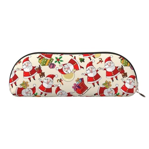 Kosmetiktasche mit farbigem Ananas-Druck, für Damen, Make-up-Tasche, Reise-Aufbewahrungstasche, Kulturbeutel, Federmäppchen, Weihnachts-Cartoon-Weihnachtsmann, One Size von MyPiky