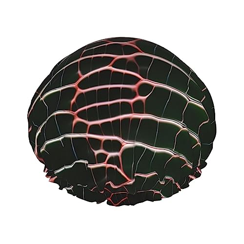 Krokodildruck Duschhaube, Elastischer und Wiederverwendbarer Badehaarhut für langes Haar, Große wasserdichte Duschhaube für Frauen, Männer, Kinder von MyPiky
