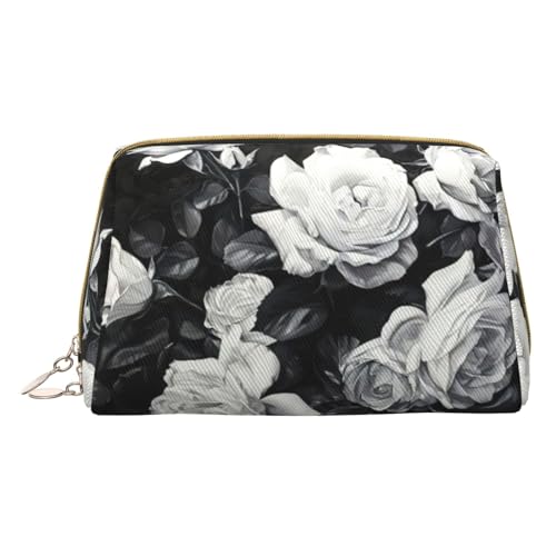 Make-up-Tasche aus Leder, Motiv: viele Flamingos, kleine Reise-Kosmetiktasche für Damen, Kosmetik-Organizer, Make-up-Tasche für Geldbörse, Schwarz-weiße Rose, One Size Make-up-Tasche aus Leder, Motiv: viele Flamingos, kleine Reise-Kosmetiktasche für Damen, Kosmetik-Organizer, Make-up-Tasche für Geldbörse, Schwarz-weiße Rose, One Size von MyPiky