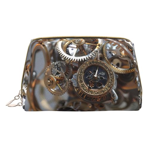 Make-up-Tasche aus Leder, mit lustigem Zwergen-Druck, kleine Reise-Kosmetiktasche für Damen, Kosmetik-Organizer, Make-up-Tasche für Geldbörse, Uhrwerk, One Size von MyPiky