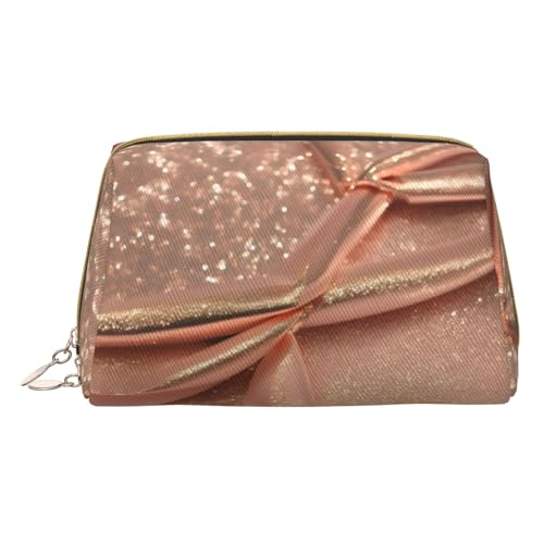 Make-up-Tasche aus Leder mit schottischem Retro-Druck, kleine Reise-Kosmetiktasche für Damen, Kosmetik-Organizer, Make-up-Tasche für Geldbörse, Roségoldener Glitzer, One Size von MyPiky