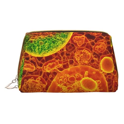 MyPiky Adherent Eukaryontische Zellen durch einen Mikroskop-Druck, Leder-Make-up-Tasche, kleine Reise-Kosmetiktasche für Damen, Kosmetik-Organizer, Make-up-Tasche für Geldbörse, Anhaftende von MyPiky