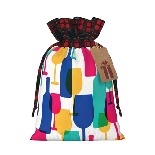 MyPiky Cocktailgläser und Weinflaschen mit Kordelzug, Geschenkbeutel, Weihnachtsbeutel, Party-Aufbewahrungstaschen, wiederverwendbar von MyPiky