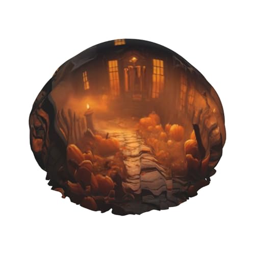 MyPiky Enge Halloween-Duschhaube, elastischer und wiederverwendbarer Badehaarhut für langes Haar, große wasserdichte Duschhaube, für Frauen, Männer, Kinder von MyPiky