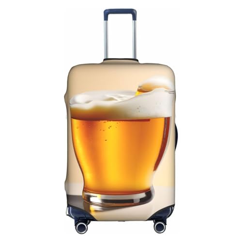 MyPiky Gepäckabdeckung mit Bierschaumdruck, Koffer-Schutz, Reisekoffer-Abdeckung für Kinder und Erwachsene, passend für 45,7 - 81,3 cm, Weiß, Small von MyPiky