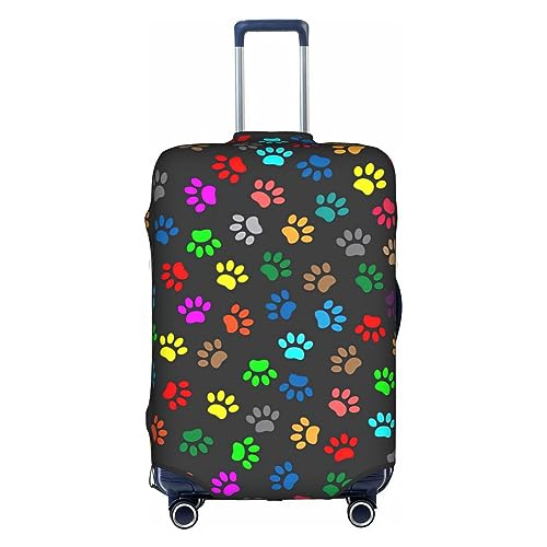 MyPiky Gepäckhülle mit buntem Hundepfotenabdruck, schwarz, bedruckt, Koffer-Schutz, Reisekoffer-Abdeckung für Kinder und Erwachsene, passend für 45,7 - 81,3 cm, Weiß, Medium MyPiky Gepäckhülle mit buntem Hundepfotenabdruck, schwarz, bedruckt, Koffer-Schutz, Reisekoffer-Abdeckung für Kinder und Erwachsene, passend für 45,7 - 81,3 cm, Weiß, Medium von MyPiky