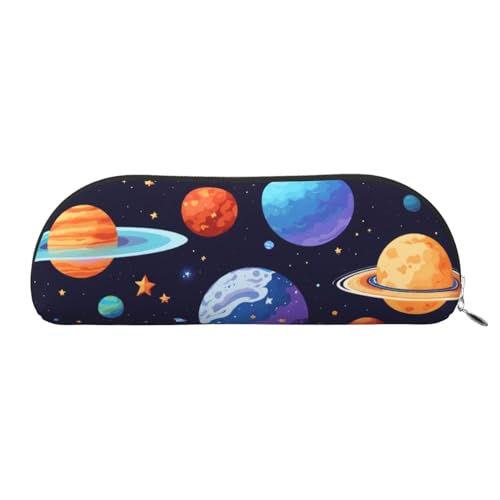 MyPiky Kosmetiktasche mit Planetenmuster für Damen, Make-up-Tasche, Reise-Aufbewahrungstasche, Kulturbeutel, Federmäppchen, Planetenmuster, Einheitsgröße von MyPiky