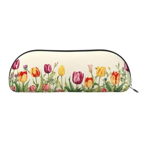MyPiky Kosmetiktasche mit buntem Tulpenaufdruck, für Damen, Make-up-Tasche, Reise-Aufbewahrungstasche, Kulturbeutel, Federmäppchen, Bunte Tulpen, Einheitsgröße von MyPiky