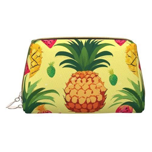 MyPiky Kosmetiktaschen mit Ananas-Print, Leder Kosmetiktasche klein für Geldbörse, Kosmetiktasche, Kulturbeutel für Reisen für Frauen, Ananas, One Size, Ananas, One size von MyPiky
