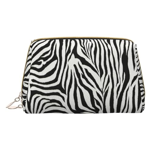 MyPiky Make-up-Tasche aus Leder mit Zebramuster, klein, Reise-Kosmetiktasche für Damen, Kosmetik-Organizer, Make-up-Tasche für Geldbörse, Zebra-Print, Einheitsgröße von MyPiky