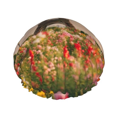 MyPiky Schöne Duschhaube mit Eiffelturm-Motiv, elastisch und wiederverwendbar, für langes Haar, große wasserdichte Duschhaube, für Damen, Herren, Kinder von MyPiky
