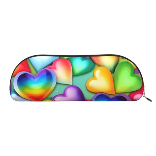 Romantische Kosmetiktasche für Damen mit rotem Rose und Weinmotiv, Regenbogenherzen, one size von MyPiky