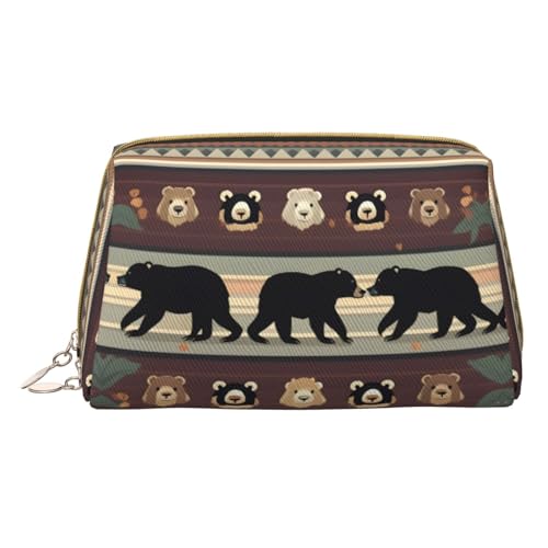 Schöne Motte Druck Kosmetiktaschen,Leder Make-up Tasche Klein Für Geldbörse, Kosmetikbeutel,Kulturbeutel Kupplung Für Frauen Reise, Bär, One size von MyPiky