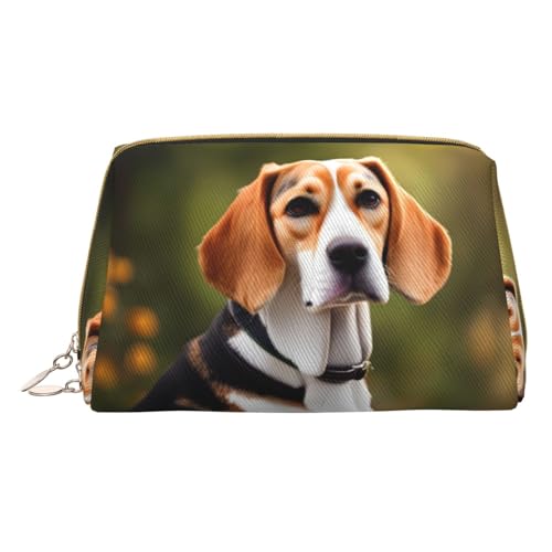 Schöne Motte Druck Kosmetiktaschen,Leder Make-up Tasche Klein Für Geldbörse, Kosmetikbeutel,Kulturbeutel Kupplung Für Frauen Reise, Beagle Hund, One size von MyPiky