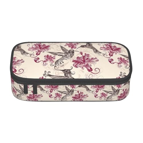 Schönes Federmäppchen mit Kolibri-Druck, modisch, funktional, praktische Aufbewahrung für den täglichen Gebrauch, Make-up, Toilettenartikel von MyPiky