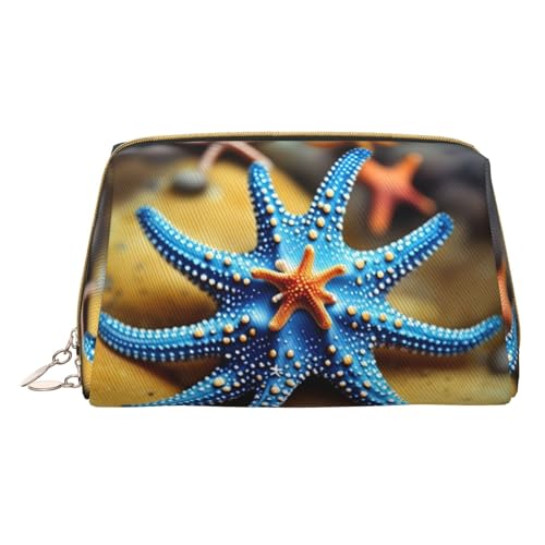 Schwarz und weiß Dot Druck Kosmetiktaschen, Leder Make-up Tasche Klein Für Geldbörse, Kosmetiktasche, Kulturbeutel Kupplung Für Frauen Reise, Schöne Seestern, One size von MyPiky