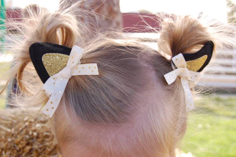 Kätzchen Ohren Haarclips "Purrfect" Für Schwarze Katze Oder Kitty Halloween Kostüm Dress Up Kostüme Set Mit 2 Clips Mehrere Benutzerdefinierte Kätzchen Ohren Haarclips "Purrfect" Für Schwarze Katze Oder Kitty Halloween Kostüm Dress Up Kostüme Set Mit 2 Clips Mehrere Benutzerdefinierte von MyPoshDesigns