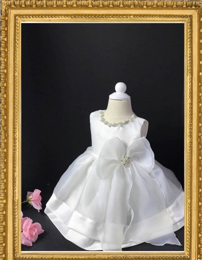 Taufkleid Blumenmädchen Kleid Geburtstagskleid Mädchen Spitzenkleid Babykleid Weißes von MyPrincessAtelier