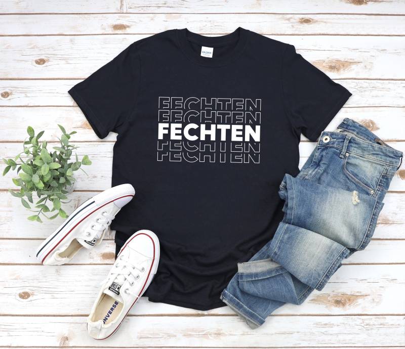 Fechten T-Shirt, T-Shirt Für Fechtfans, Fechtsport Fanartikel, Degen Fechttrainer Weihnachtsgeschenk, Fechter Shirt von MyPrintedGifts