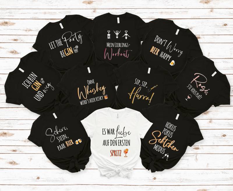 Jga T-Shirts Mit Lustigen Alkohol-Sprüchen | Team Braut Gruppenshirts T-Shirt Schwarz Junggesellinnenabschied von MyPrintedGifts