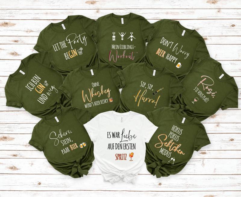 Jga T-Shirts Mit Lustigen Alkohol-Sprüchen | Team Braut Gruppenshirts Tshirt Grün Junggesellinnenabschied Mädelstrip T-Shirt von MyPrintedGifts