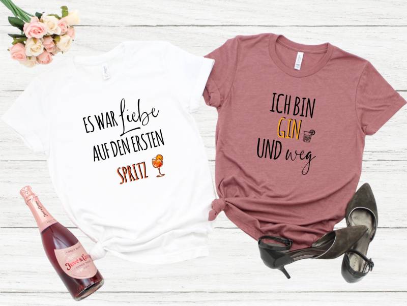 T-Shirt Ich Bin Gin Und Weg | Jga T-Shirts, Feier Team Braut Alkohol Gruppen-Outfit, Party-Urlaub Trauzeugin von MyPrintedGifts