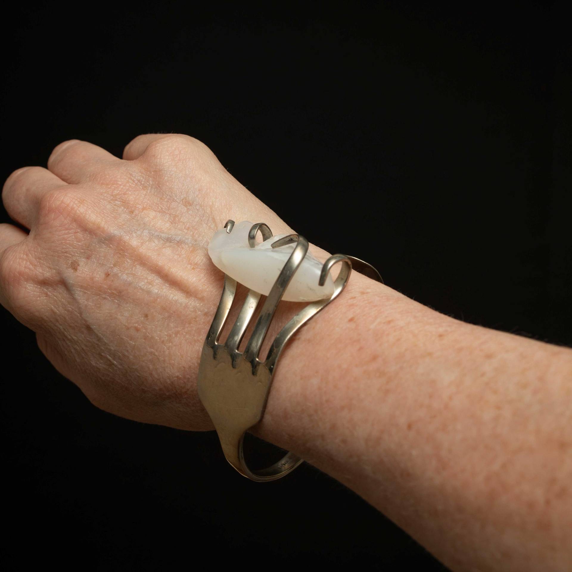 Einzigartige Sterling Silber Forke Armband Mit Quarz Herzstück von MyRubyTuesday