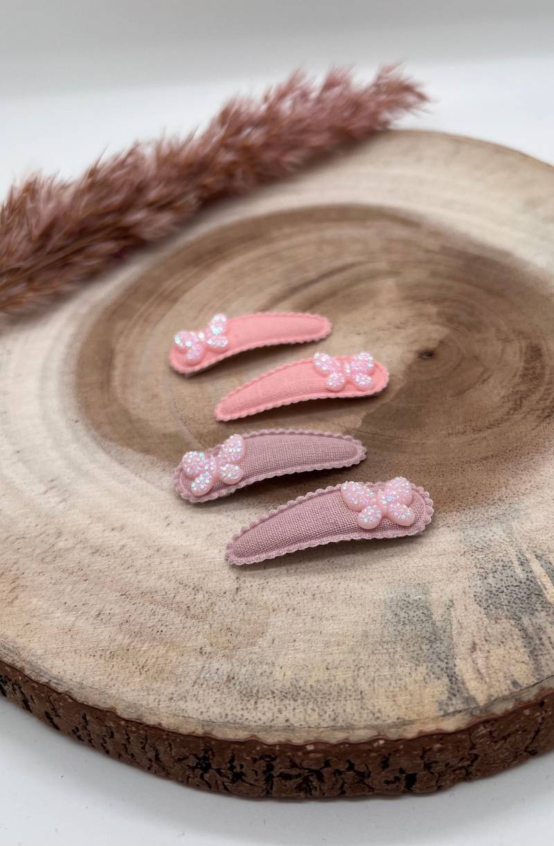 2Er Set Baby Kinder Mädchen Frauen Haarspange Mit Schmetterling Butterfly Haarclip Stoffclip Vintage Clips Stoffhaarklammer Haarspangen von MySaMeArts