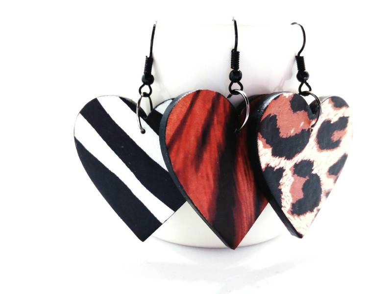 Animal Print Schmuck - Zebra-Ohrringe Tiger Muster Leopard Tiermuster Ohrringe Geschenk Für Tierliebhaber Einzigartige Designs von MySassyDecoupage