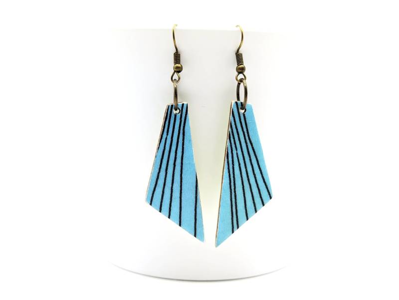 Einzigartige Handgemachte Hölzerne Ohrringe - Buntes Decoupage Schmuck Geschenk Flippige Sommer Helle Farben von MySassyDecoupage