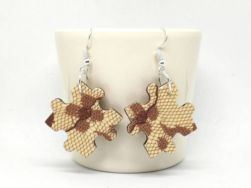 Puzzle-Ohrringe - Puzzle-Schmuck Schrulligen Ohrringe Geschenk Für Sie Ungewöhnliche Einzigartiges Design Puzzle-Liebhaber Den Frühling von MySassyDecoupage