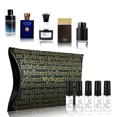 MyScent Geschenk für ihn Parfüm Set Herren Geschenk | Top 5 x 2 ML Parfüm Männer | Mann Parfum Discovery Set mit 2 ML Abfüllungen von MyScent