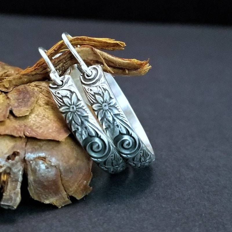 Wilde Blume Ohrringe, Blume, Sterling Silber, Made To Order #8838 Wilde Blume Ohrringe, Blume, Sterling Silber, Made To Order #8838 von MySecretHeartStudios