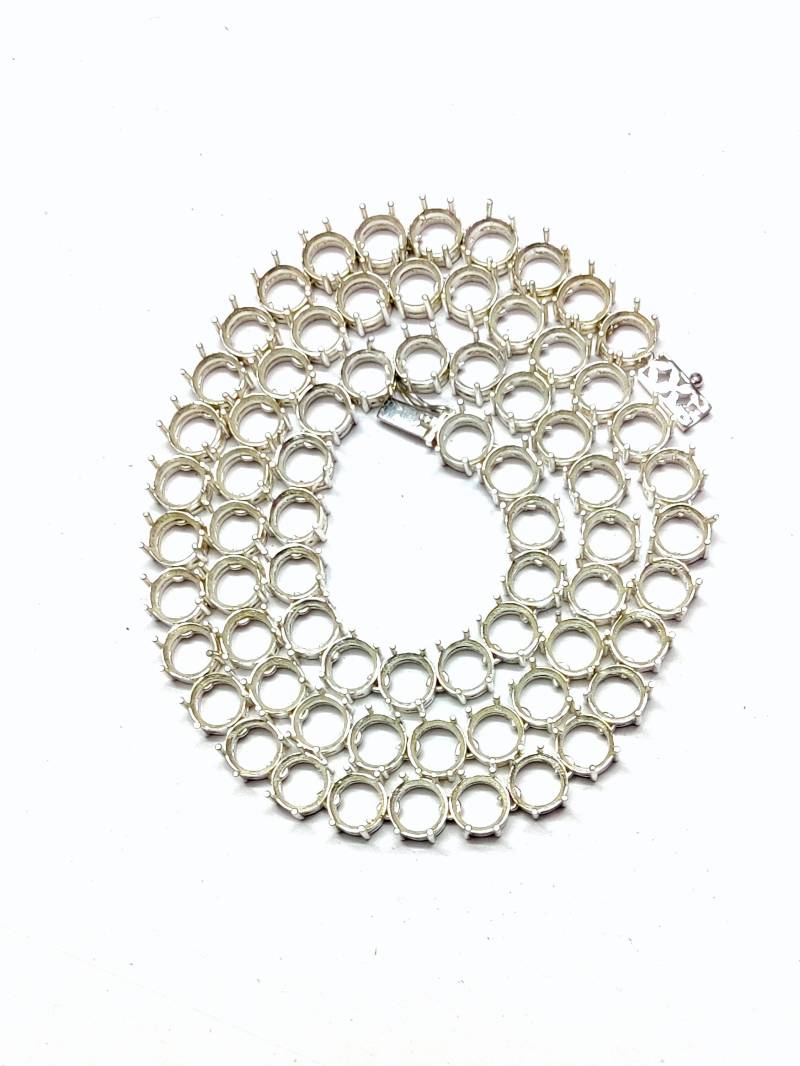 7 Mm Runde Tenniskette Befestigung 925 Silber Tenniskette Montierung Semi Mount Chain Fassung Rohlinge von MySemiMountJewelry