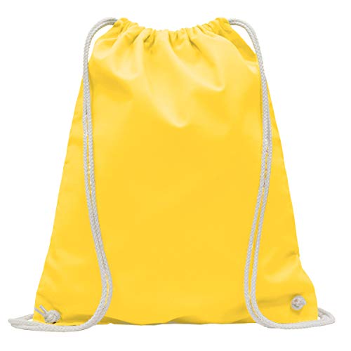 MyShirt Baumwoll Turnbeutel 38 x 46cm unbedruckt mit Kordelzug - 19 Farben - Jutebeutel OEKO-TEX® geprüft Gym Sack zum bemalen, Farbe:gelb von MyShirt