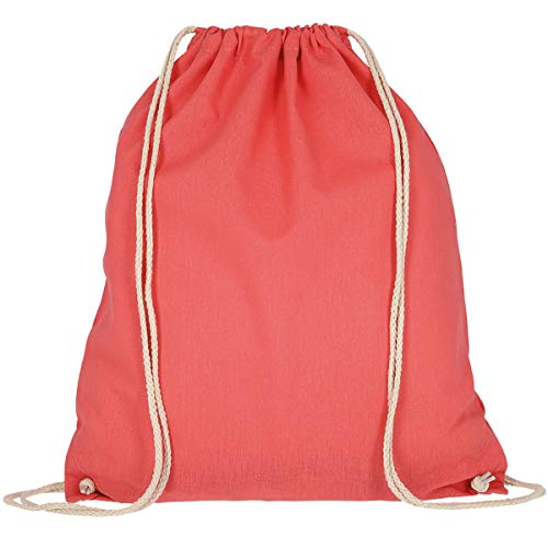 MyShirt Baumwoll Turnbeutel 38 x 46cm unbedruckt mit Kordelzug - 19 Farben - Jutebeutel OEKO-TEX® geprüft Gym Sack zum bemalen, Farbe:lachs von MyShirt