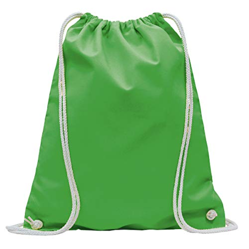 MyShirt Baumwoll Turnbeutel 38 x 46cm unbedruckt mit Kordelzug - 19 Farben - Jutebeutel OEKO-TEX® geprüft Gym Sack zum bemalen, Farbe:maigrün von MyShirt